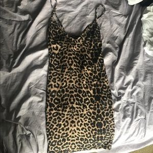 cheetah body con dress